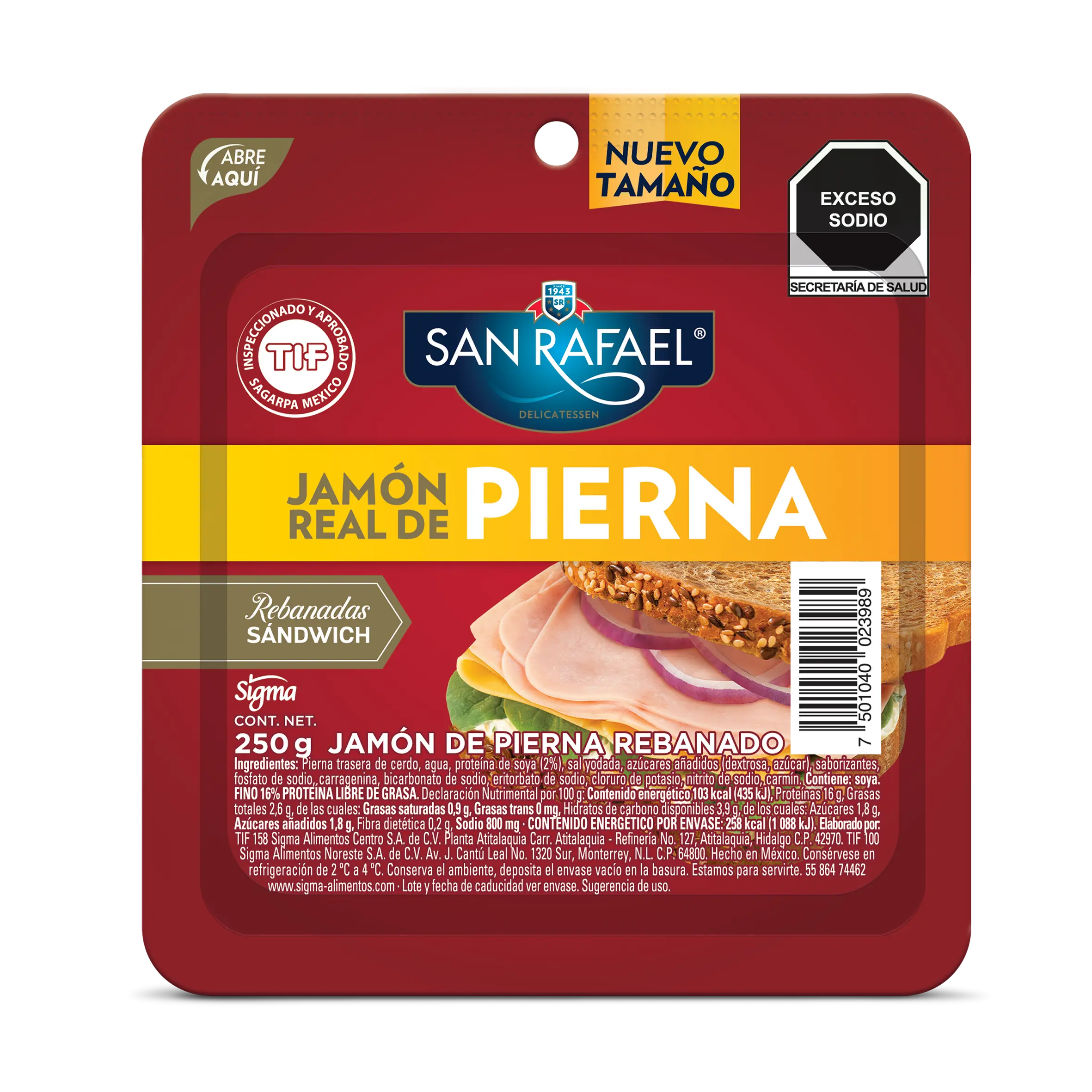 Jamón real de pierna 250 g