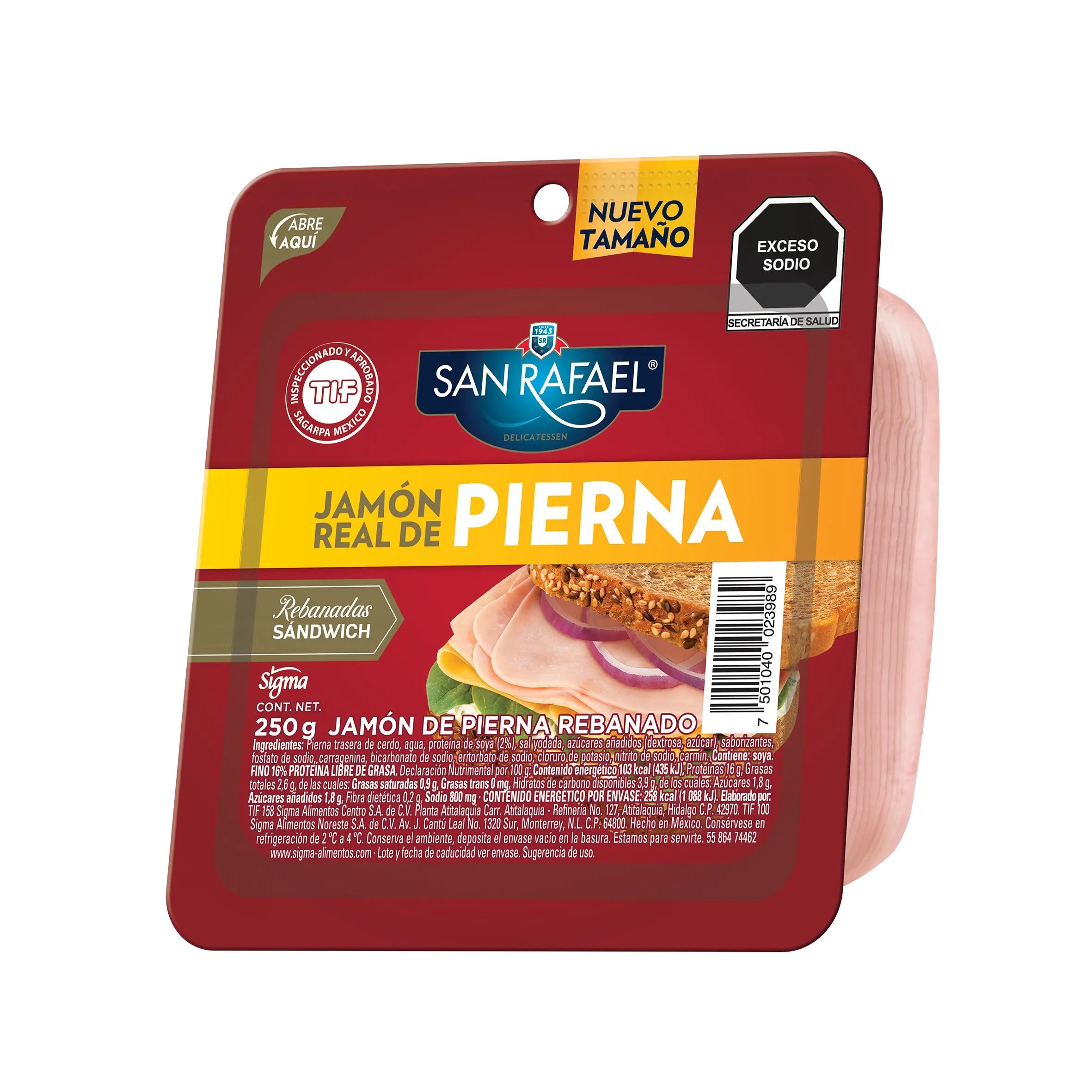 Jamón real de pierna 250g